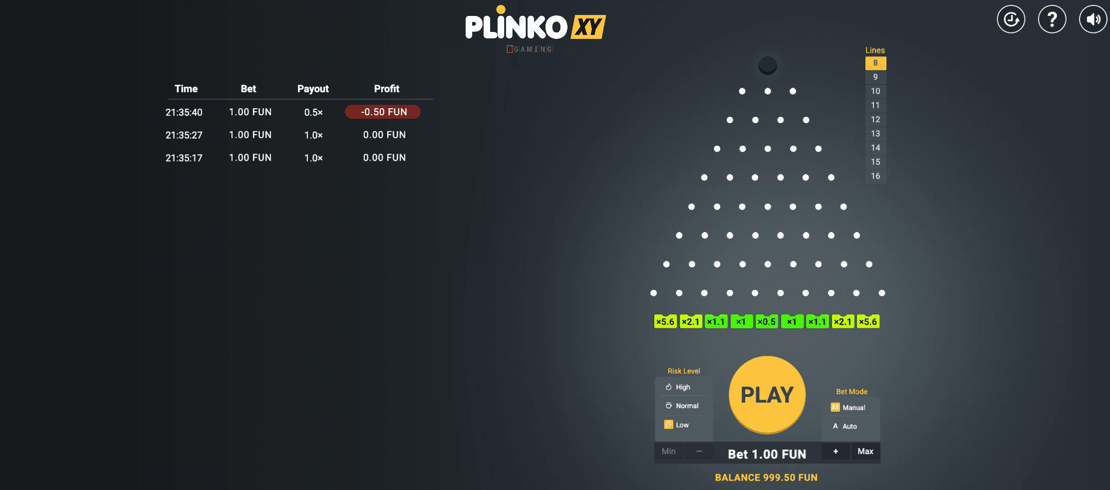 Plinko by XY Game Preview