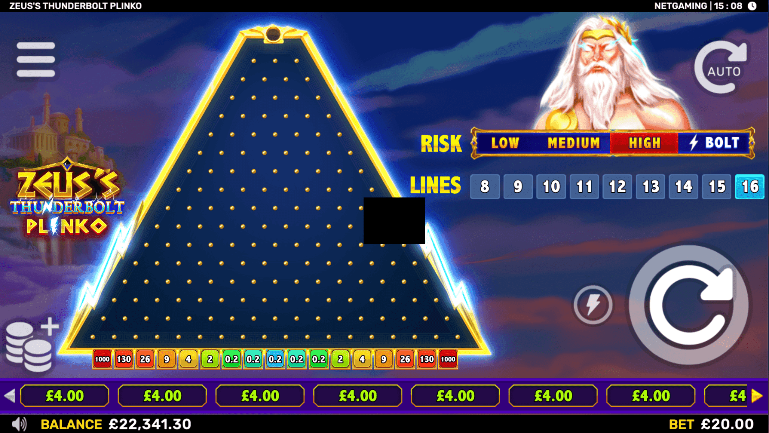 Zeus’s Thunderbolt Plinko